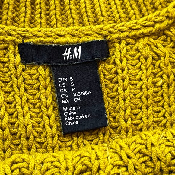 H&M mustard knit sweater with rhinestone embellishment (S) - Picture 6 of 7